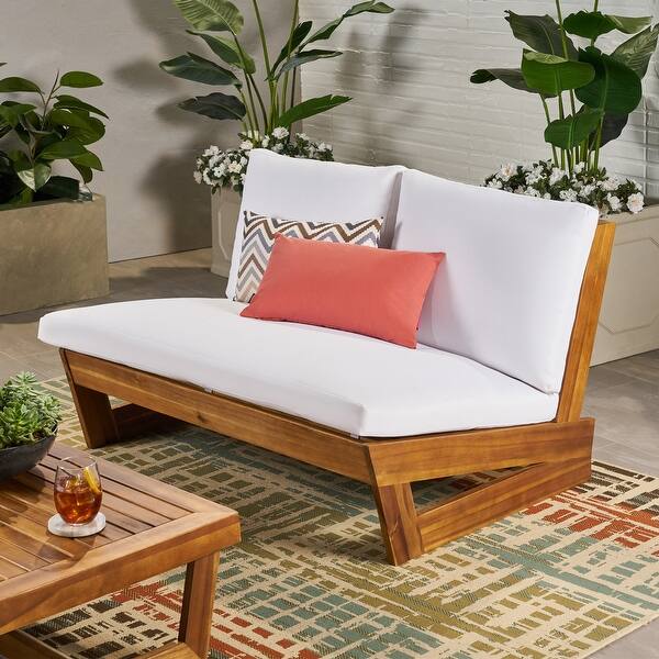 Sherwood Outdoor Acacia Wood Loveseat by Christopher Knight Home