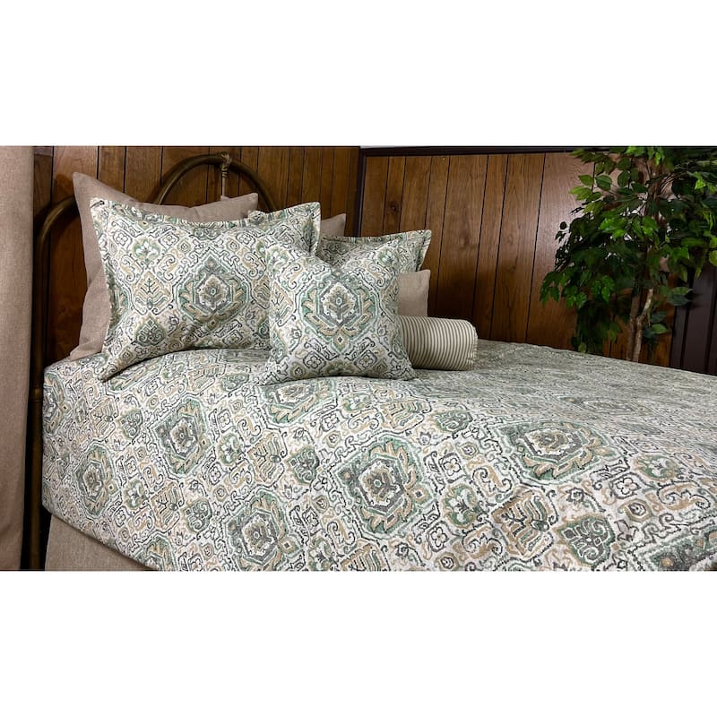 Bethany ikat green comforter set