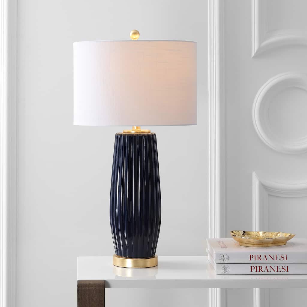 May 28.5" Ceramic LED Table Lamp, Navy by JONATHAN Y