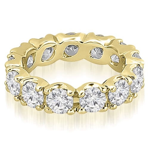 14K Yellow Gold 2.70 cttw. Round Fishtail Diamond Eternity Wedding Band HI, SI1-2