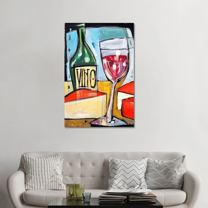 iCanvas "Red Wine And Cheese" by Tim Nyberg Canvas Print - 48x32x1.5