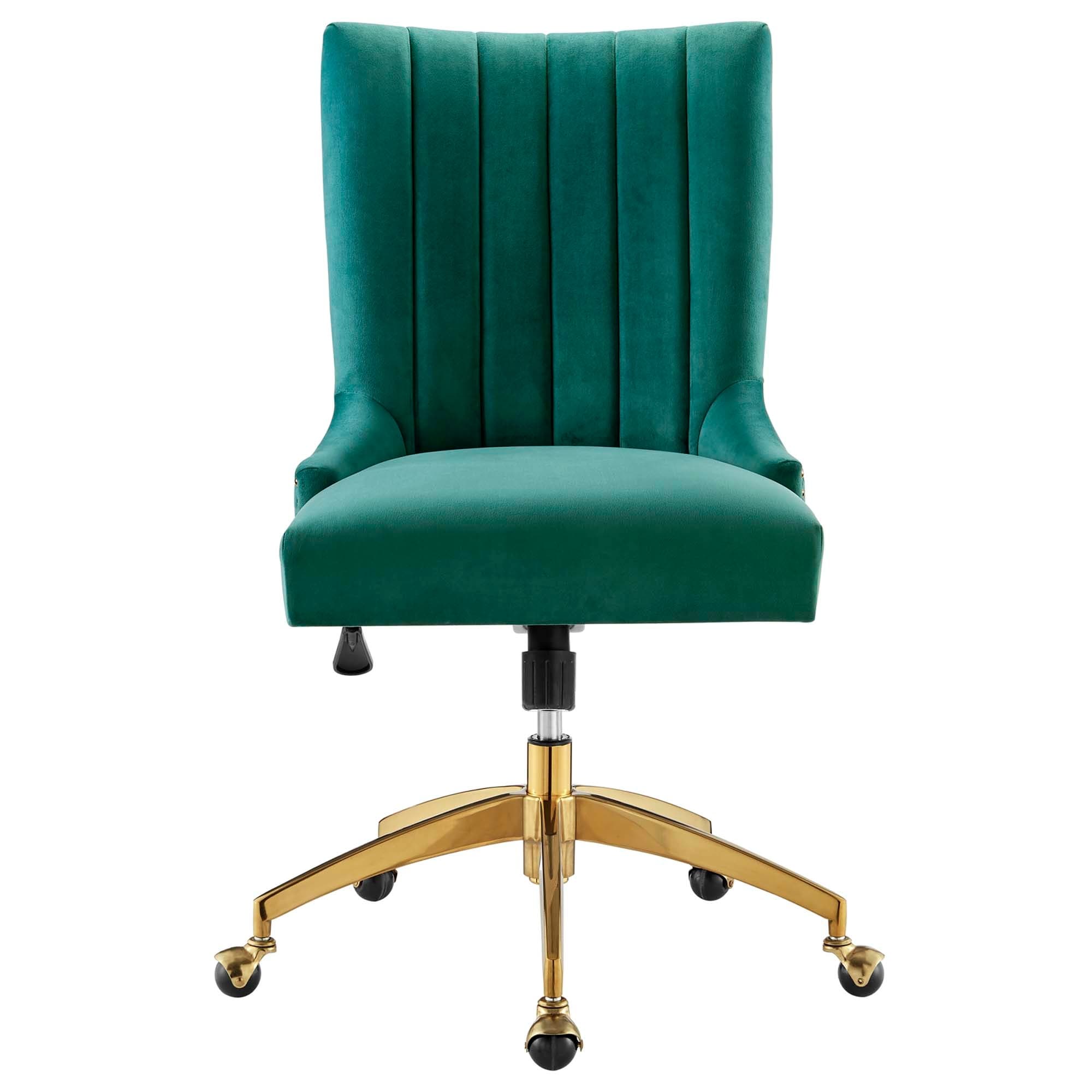 Channel green store velvet office chair