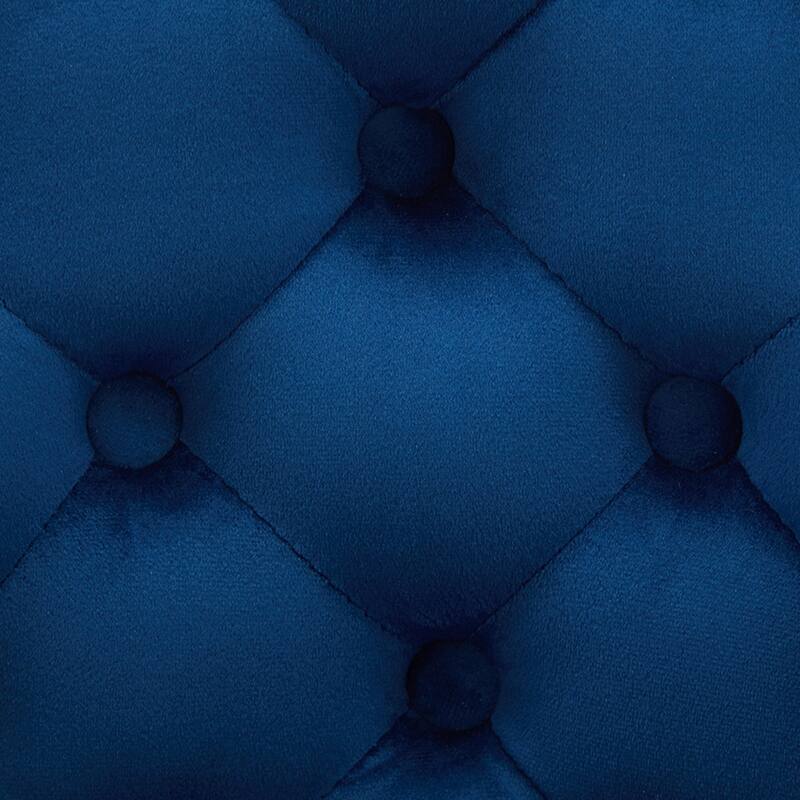 Velvet Swivel Bar Stools Set of 2, Button Tufted Bar Stools with Rivet Trim, Kitchen Stools with Metal Pull Ring & Footrest