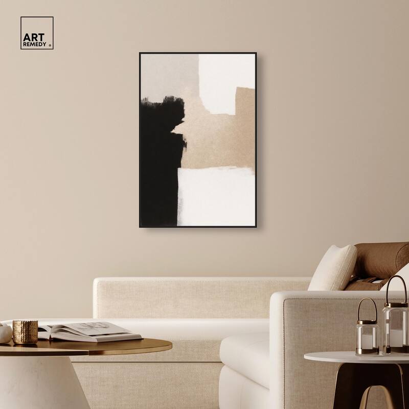 Beige and Black I Canvas by Art Remedy