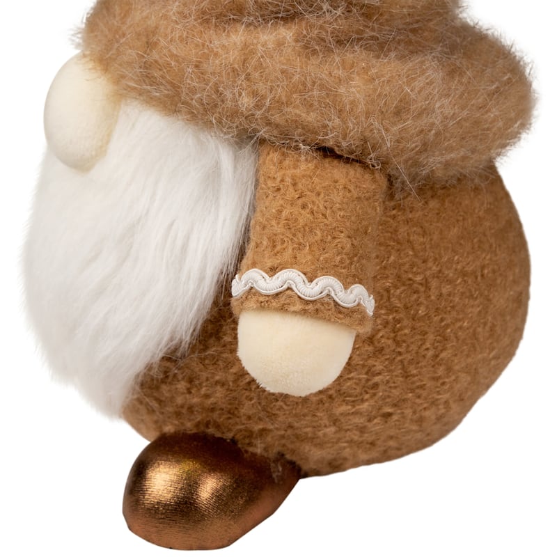 Gingerbread and Candy Gnome Christmas Decoration - 17" - Beige and White