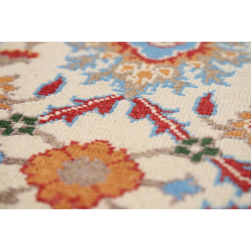 All-Over Floral Kazak Oriental Foyer Rug Hand-Knotted Wool Carpet - 2'0" x 3'0"