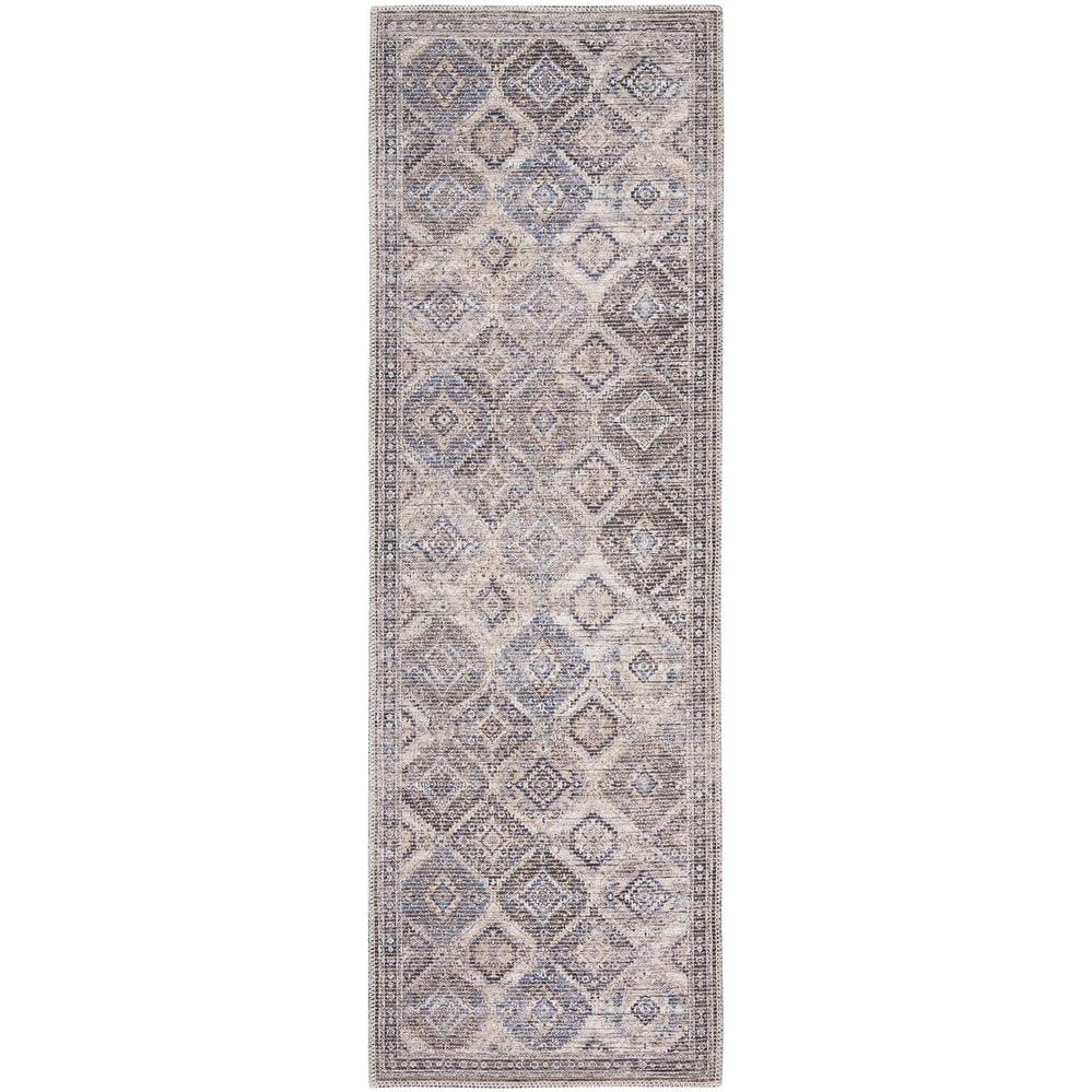 Papih Power Loomed Distressed Floral Area Rug By HomeRoots - 8' Runner