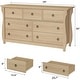 preview thumbnail 23 of 26, Modern Wood Dresser with Golden Ring Handles, Antique White Storage Organizer for Living Room Entryway