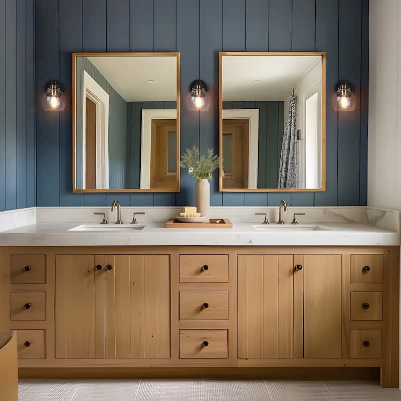 Iain Modern Black Gold 1-Light Seeded Glass Wall Sconce Bathroom Vanity Light