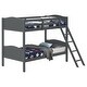 preview thumbnail 18 of 22, Twin over Twin Bunk Bed with Camelback Headboard & Guardrails, White