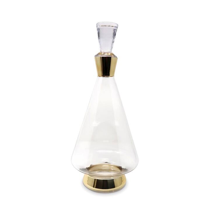 Gold Accents 15.25"H Glass Decanter