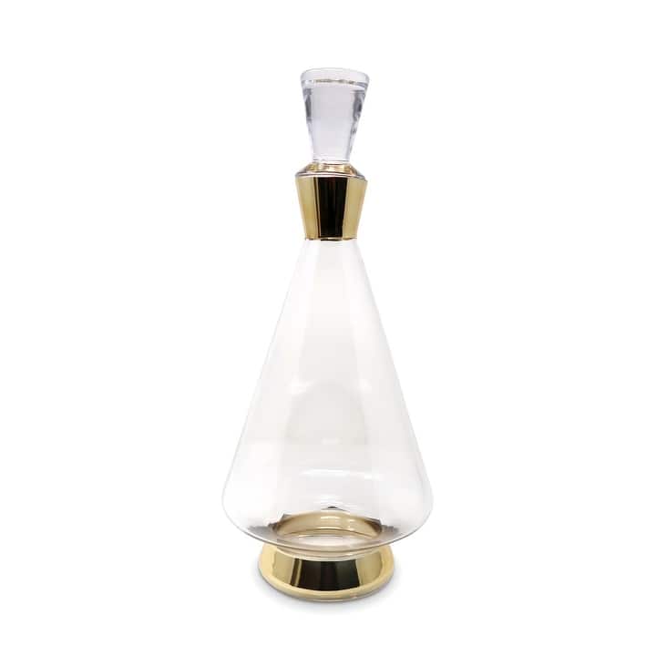 Gold Accents 15.25"H Glass Decanter