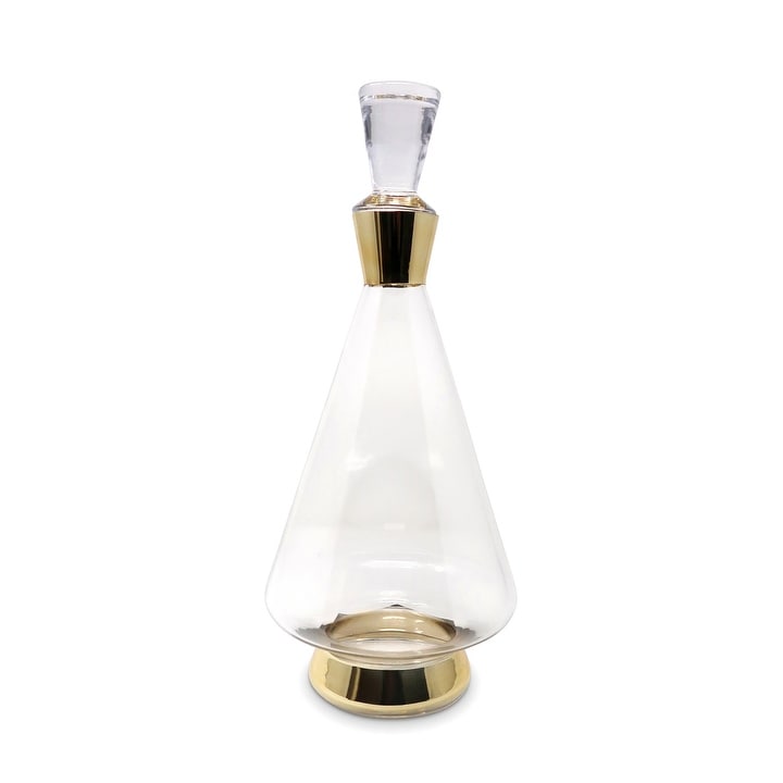 Gold Accents 15.25"H Glass Decanter