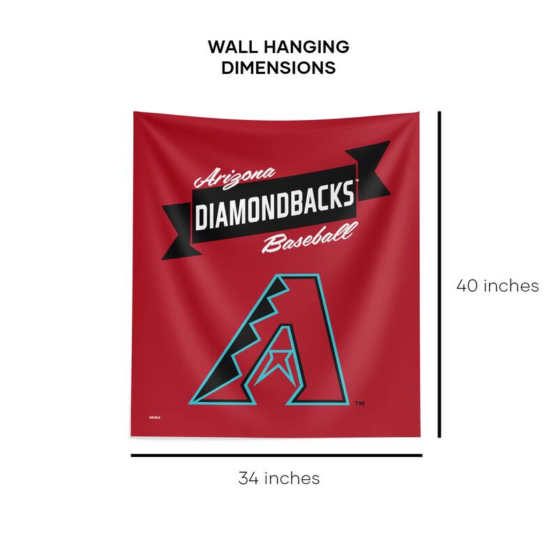 MLB Premium Diamondbacks Printed Wall Hanging - 34"x40"