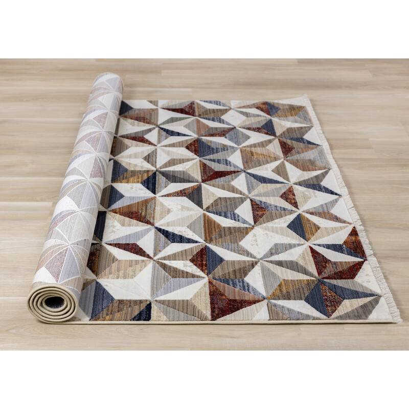 Santiago Collection - Multi Colour Geometric Rug