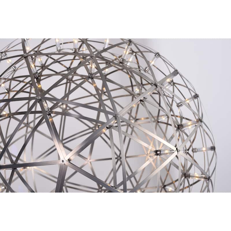 92 Light Round Satin Nickel Metal Frame LED Fixture