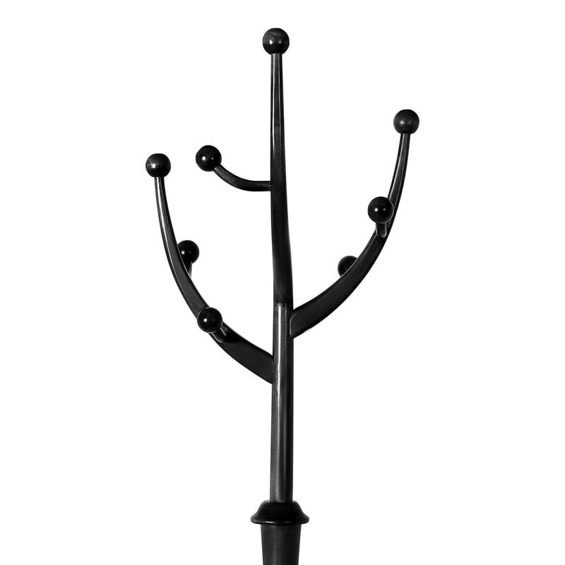 Tree-branch Rubberwood Freestanding Coat Rack with Hooks
