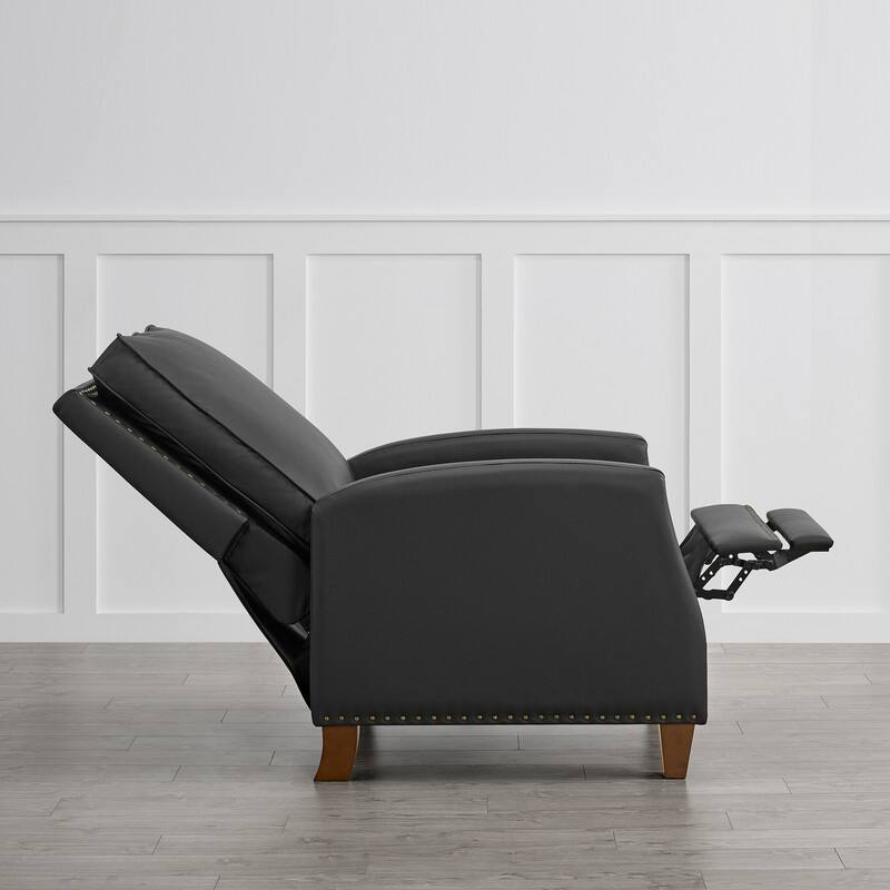 Spruce & Spring Alston Push Back Recliner Chair with Nailhead Trims for Living Room