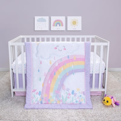 Rainbow Showers 4 Piece Crib Bedding Set