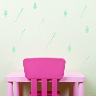 Walplus Peel and Stick Wall Sticker Glow In Dark Meteor Showers Rocket