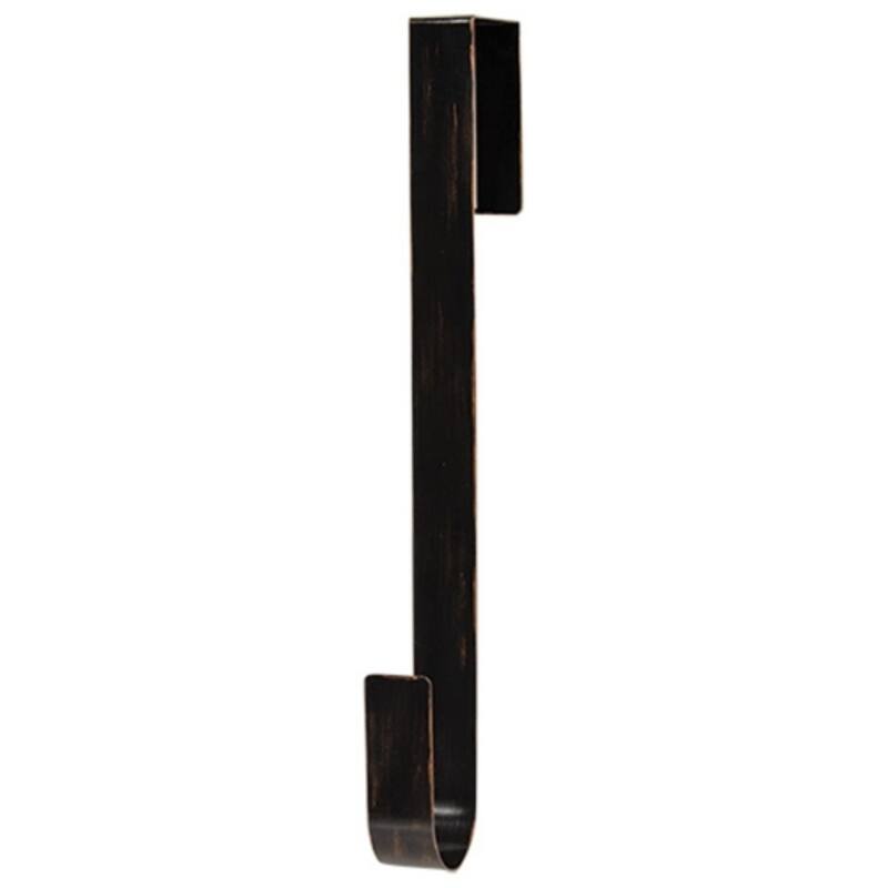 Metal Over Door Wreath Hanger with Square Hook and Brushed Finish - 1" L x 2" W x 12” H