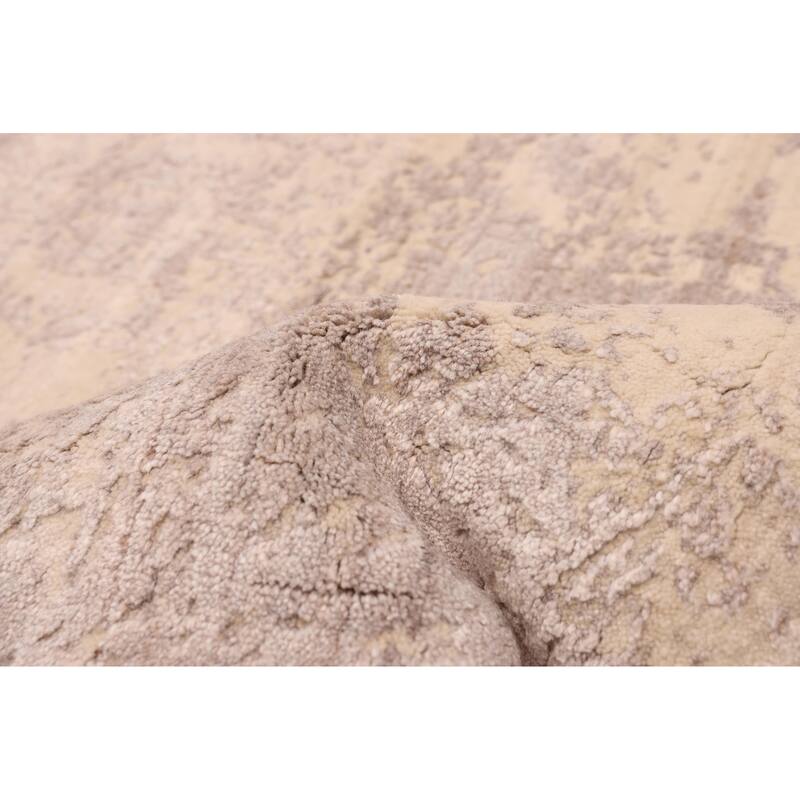 ECARPETGALLERY Hand Loomed Elysian Taupe Wool Rug - 8'2 x 10'0