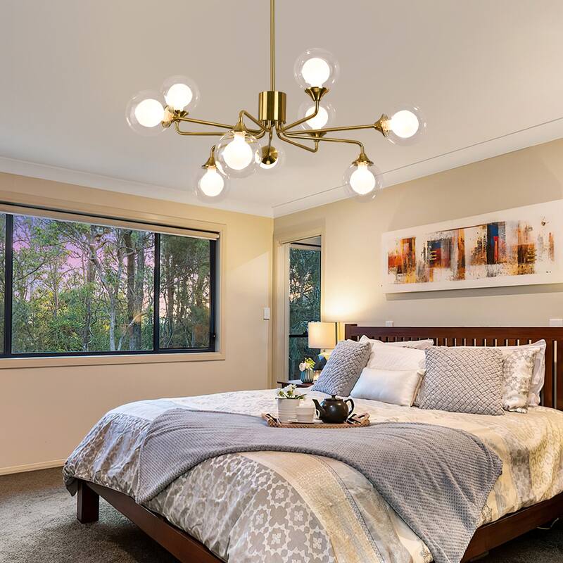 9-Light Sputnik Chandelier - Brass