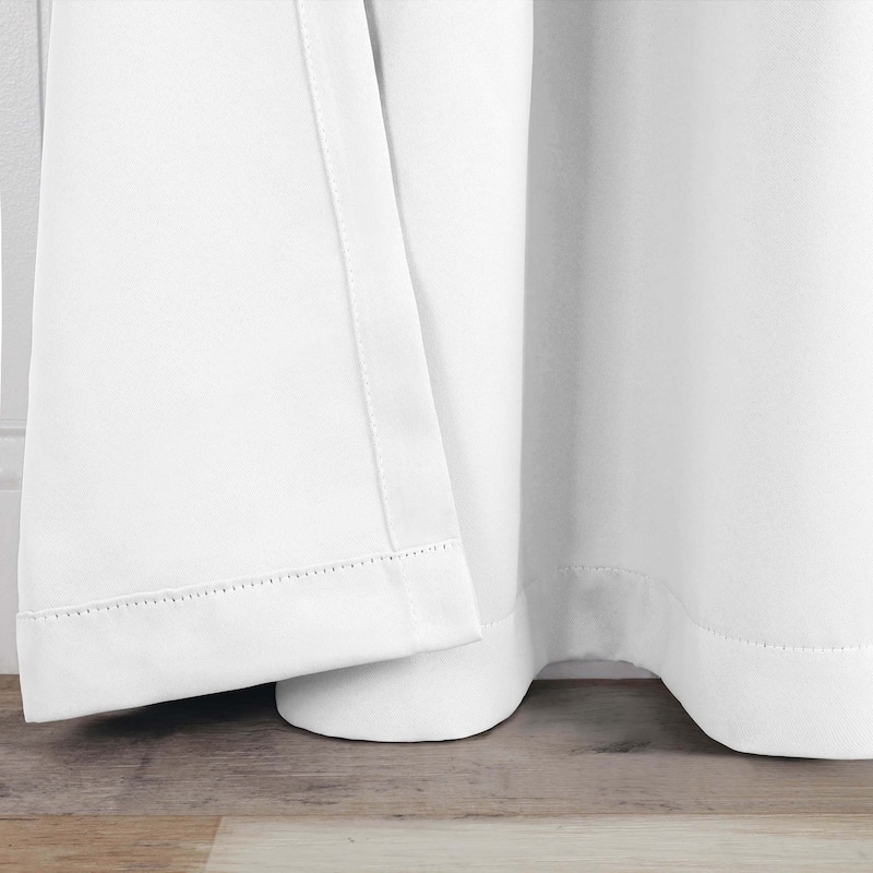 Superior Solid Machine Washable Room Darkening Curtains with Back Tabs, Set of 2