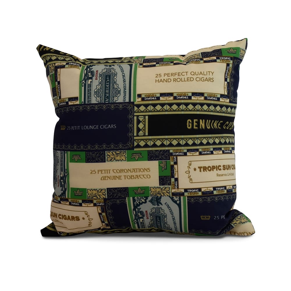 20 x 20 Inch Cigar Box Collage 2 Geometric Print Outdoor Pillow