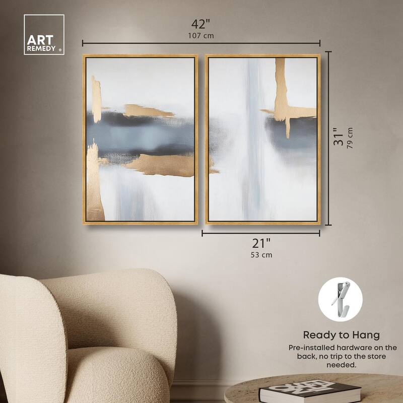 Visual Gold Vortex I Canvas Set of 2 by Art Remedy