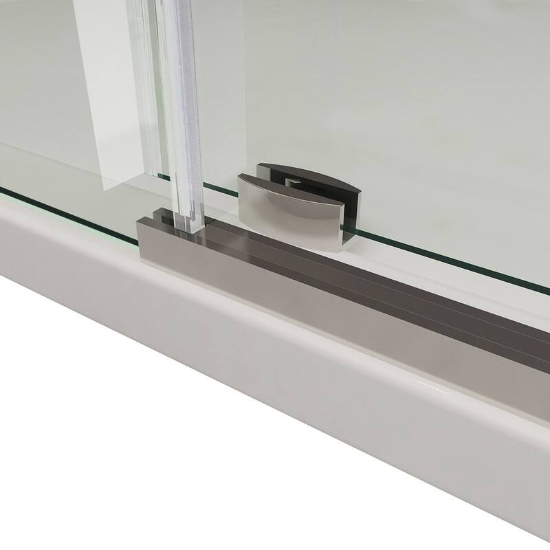ELEGANT 60'' x 62'' Frameless Sliding Shower Tub Door Brushed Nickel