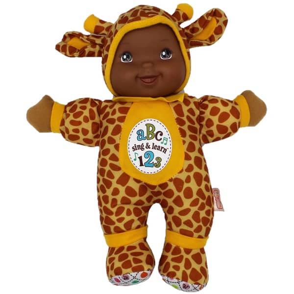 slide 2 of 5, Goldberger Doll Baby's First Sing & Learn Giraffe Baby Doll