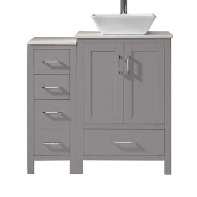 TOOLKISS 100% Solid Oak & Plywood Bathroom Vanity with Countertop Sink