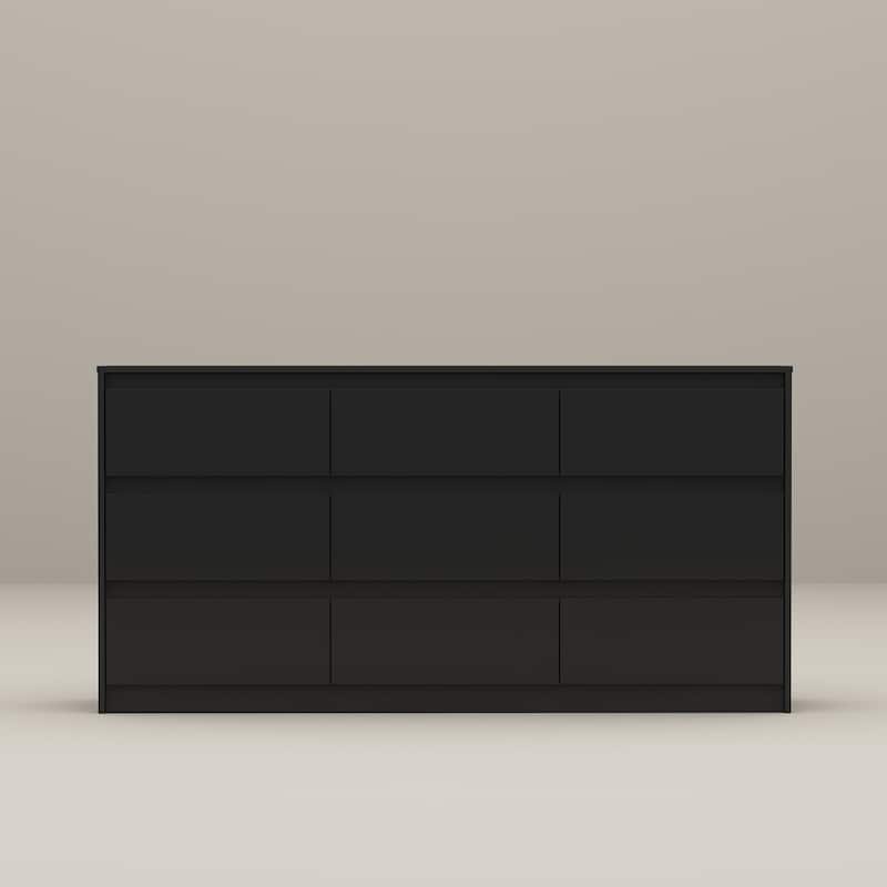Modern Dresser for Bedroom 9 Drawers Wood Dresser Chest of Drawers