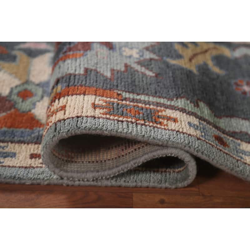 Transitional Gray Oushak Oriental Area Rug Handmade Wool Carpet - 8'1"x 9'10"