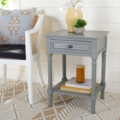 SAFAVIEH Tate 1-Drawer Lower Shelf Nightstand Accent Table - 19" W x 15.8" L x 26" H