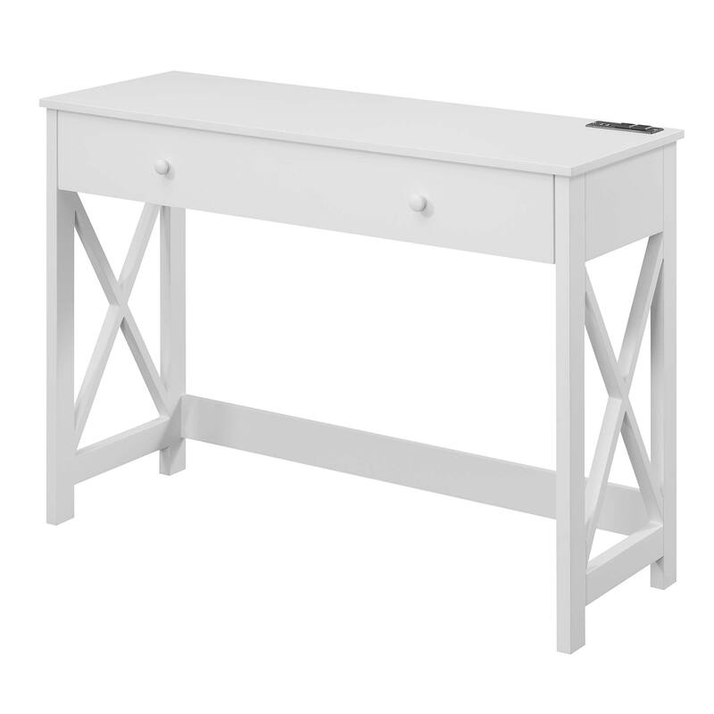 Convenience Concepts Oxford 1 Drawer 42" Desk with Charging Station