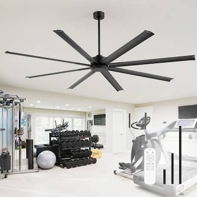 Large Industrial 84" Ceiling Fan with Remote,No Light with 8 Aluminum Blades