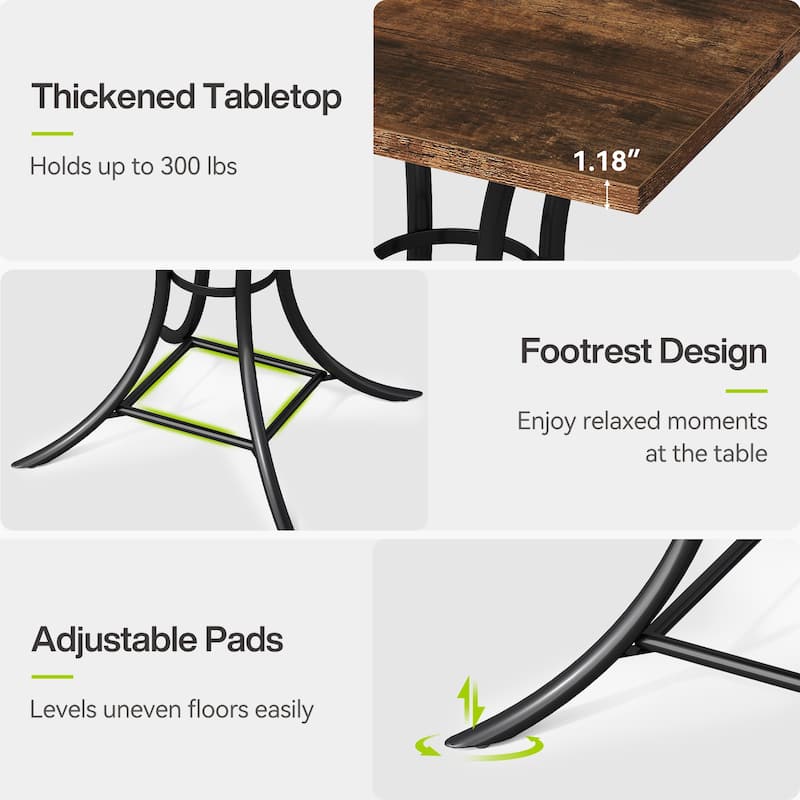 31.5" Square Dining Table, Farmhouse Dining Room Table
