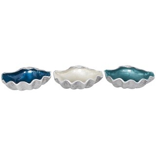 Aluminum Metal Shell Handmade Enameled Decorative Bowl with Textured ...