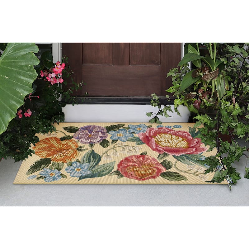 Liora Manne Esencia Secret Garden Indoor/Outdoor Mat - 2'5" x 3'11" - Chiffon