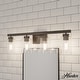 preview thumbnail 17 of 36, Hunter Hartland Bathroom Vanity Wall Light, Damp Rated - Transitional, Rustic, Contemporary - Clear Seeded Glass 4-Light - Noble Bronze