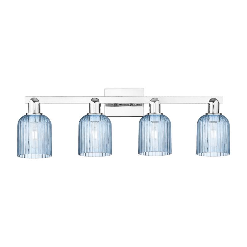 Innovations Lighting 716-4W-11-32 Bridal Veil Vanity Bridal Veil 4 - Polished Chrome / Blue