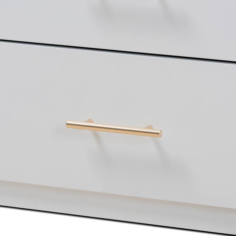 Twin Storage Bed with Desk - 5 Drawer Wood Bed Frame - White Finish - Kids Bedroom Furniture