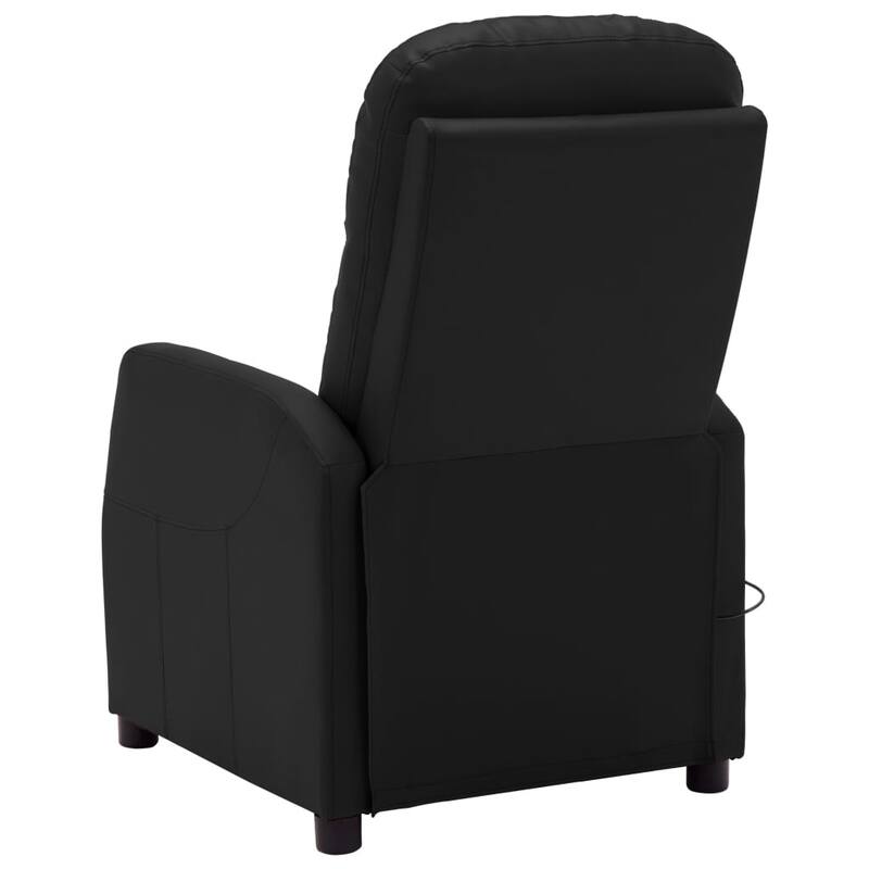 vidaXL Massage Reclining Chair Black Faux Leather - 25.6" x 38.2" x 39.4"