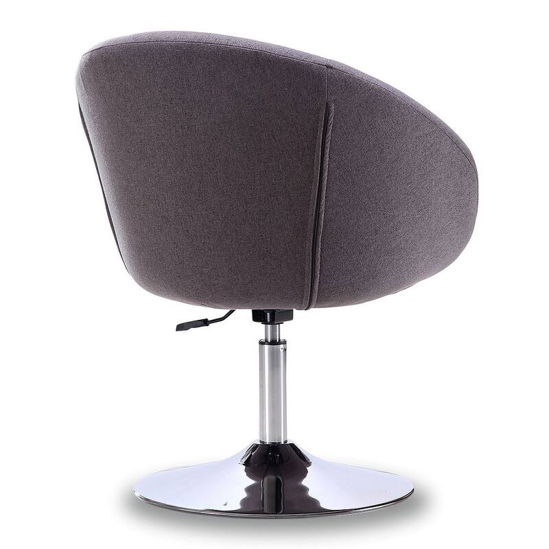 Manhattan Comfort Hopper Chrome Faux Leather Adjustable Height Chair (Set of 2)