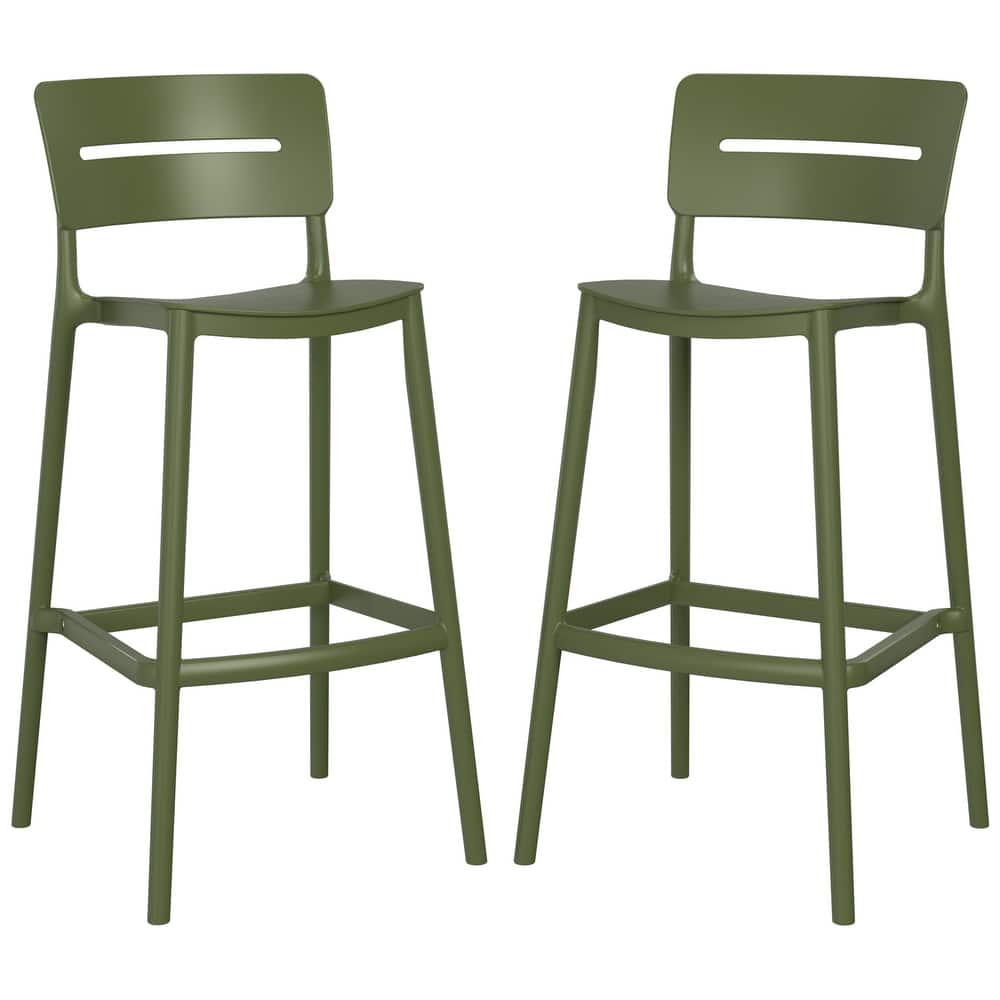 Frond and Form 29.5 Inch Outdoor Bar Stool (Set of 2)