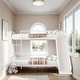 preview thumbnail 2 of 36, Full over Full Size Metal Bunk Bed with Slide and Guardrails, White