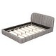 preview thumbnail 6 of 8, Elegant Design Queen Size Soft Upholstered Platform Bed with Thick Fabric, Polyester Floor Bed with Support Slat, Grey