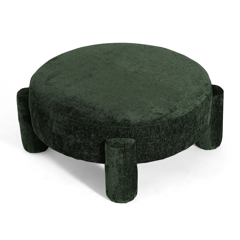 Christopher Knight Home - Aster Modern Fully Upholstered Round Large Ottoman with Wide Seat